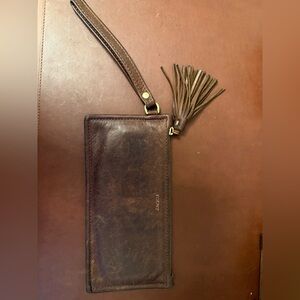 Fount Leather Finley Wristlet Cocoa